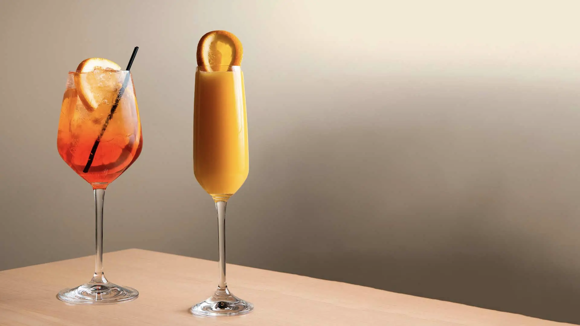 A spritz and a mimosa at Café Korzo